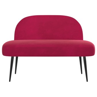 Kárpitozott pad háttámlával bordó 110 x 60 x 76 cm bársony