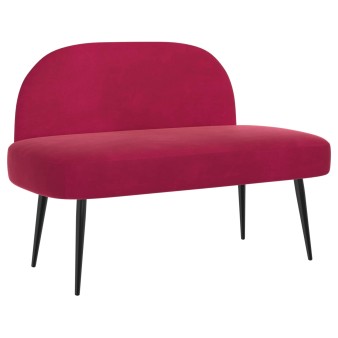 Kárpitozott pad háttámlával bordó 110 x 60 x 76 cm bársony