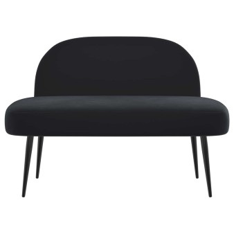 Kárpitozott pad háttámlával fekete 110 x 60 x 76 cm bársony