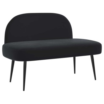 Kárpitozott pad háttámlával fekete 110 x 60 x 76 cm bársony