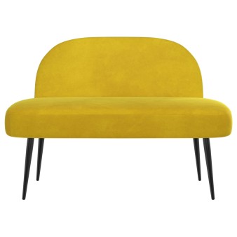 Kárpitozott pad háttámlával sárga 110 x 60 x 76 cm bársony