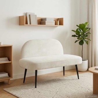 Kárpitozott pad háttámlával krémszínű 110 x 60 x 76 cm bársony