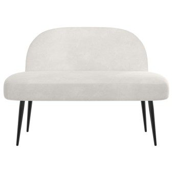 Kárpitozott pad háttámlával krémszínű 110 x 60 x 76 cm bársony