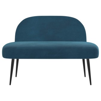 Kárpitozott pad háttámlával kék 110 x 60 x 76 cm bársony