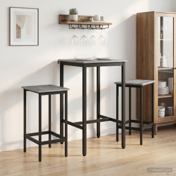 Bárszék 2 db szürke sonoma 40 x 32 x 74 cm szerelt fa