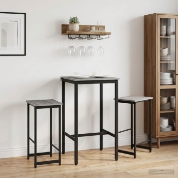Bárszék 2 db szürke sonoma 40 x 32 x 64 cm szerelt fa