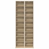 Cd szekrény 2 db sonoma tölgy 33 x 23,5 x 175 cm szerelt fa