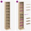 Cd szekrény 2 db sonoma tölgy 33 x 23,5 x 175 cm szerelt fa