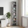 Cd szekrény betonszürke 33 x 23,5 x 175 cm szerelt fa