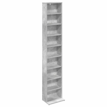 Cd szekrény betonszürke 33 x 23,5 x 175 cm szerelt fa