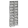 Cd szekrény 2 db betonszürke 33 x 23,5 x 175 cm szerelt fa