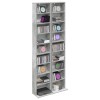 Cd szekrény 2 db betonszürke 33 x 23,5 x 175 cm szerelt fa