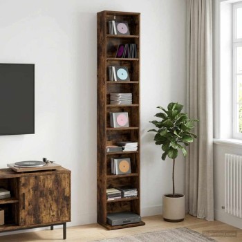 Cd szekrény füstös tölgy 33 x 23,5 x 175 cm szerelt fa