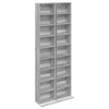 Cd szekrény 2 db szürke sonoma 33 x 23,5 x 175 cm szerelt fa