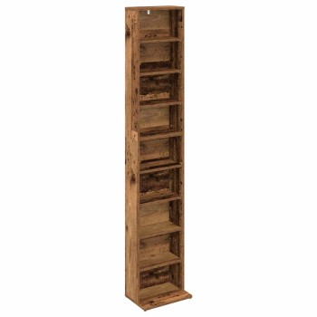 Cd szekrény antik fa 33 x 23,5 x 175 cm szerelt fa