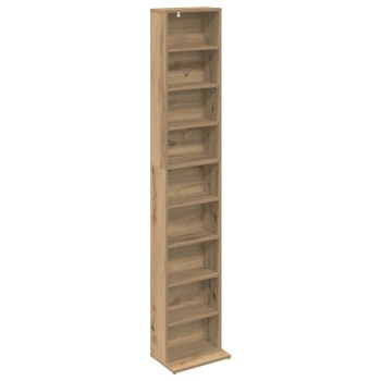 Cd szekrény kézműves tölgy 33 x 23,5 x 175 cm szerelt fa