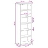 Cd szekrény antik fa 60 x 17 x 92 cm szerelt fa