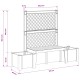 Kerti pad kopenhágában antracitszürke 173 x 49 x 135,5 cm pp
