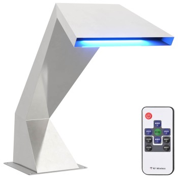 Rgb led-es medence vízesés rozsdamentes acél 63,5 x 29 x 51 cm