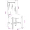 Étkezőszék 2 pcs tömör tölgyfa fekete 45 x 54 x 100 cm