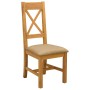 Étkezőszék 2 pcs tömör tölgyfa bézs 45 x 54 x 105 cm