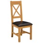 Étkezőszék 2 pcs tömör tölgyfa fekete 45 x 54 x 105 cm