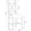Étkezőszék 2 pcs tömör tölgyfa fekete 45 x 54 x 105 cm