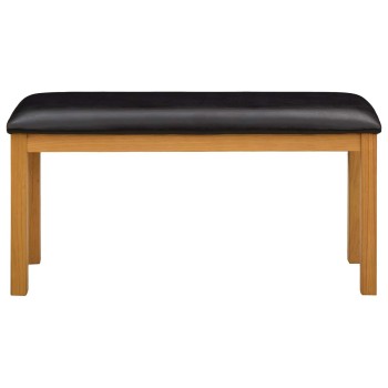 Étkező pad 95 x 32 x 45 cm tömör tölgyfa fekete