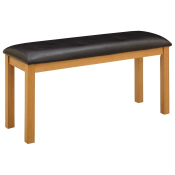 Étkező pad 95 x 32 x 45 cm tömör tölgyfa fekete