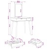 Sminkasztal készlet fauske 2 pcs fehér 76 x 50 x 143 cm