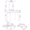 Sminkasztal készlet fauske 2 pcs fehér 76 x 50 x 143 cm