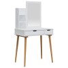 Sminkasztal készlet fauske 3 pcs fehér 76 x 50 x 143 cm