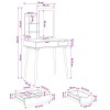 Sminkasztal készlet fauske 3 pcs fehér 76 x 50 x 143 cm