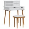 Sminkasztal készlet fauske 3 pcs fehér 76 x 50 x 103,5 cm