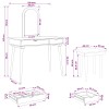Sminkasztal készlet fauske 3 pcs fehér 100 x 50 x 143 cm