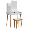 Sminkasztal készlet fauske 4 pcs fehér 76 x 50 x 143 cm