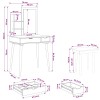 Sminkasztal készlet fauske 4 pcs fehér 76 x 50 x 143 cm