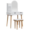 Sminkasztal készlet fauske 4 pcs fehér 76 x 50 x 143 cm