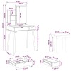 Sminkasztal készlet fauske 4 pcs fehér 76 x 50 x 143 cm
