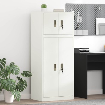 Tárolószekrény 2 db fehér 60 x 40 x 145 cm acél zárolható
