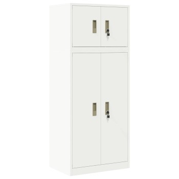 Tárolószekrény 2 db fehér 60 x 40 x 145 cm acél zárolható