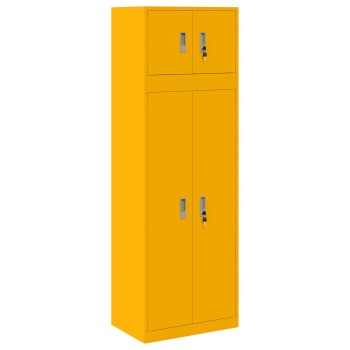 Tárolószekrény 2 db mustár sárga 60 x 40 x 180 cm acél