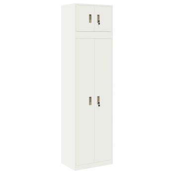 Tárolószekrény 2 db fehér 60 x 40 x 220 cm acél zárolható