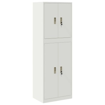 Tárolószekrény 2 db fehér 60 x 40 x 175 cm acél zárolható