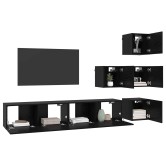 Tv szekrény garnitúra 6 pcs 80 x 30 x 30 cm fekete tölgy