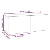 Tv szekrény garnitúra 6 pcs 80 x 30 x 30 cm fekete tölgy
