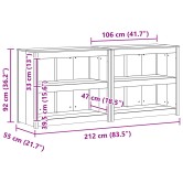 Kültéri konyhaszekrény meppel 2 pcs fehér 212 x 55 x 92 cm Kültéri konyhaszekrény meppel 2 pcs fehér 212 x 55 x 92 cm