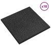 Esés elleni védelmi csempék 18 pcs fekete 50 x 50 cm gumi