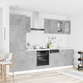 Konyhai egység lyon 8 pcs betonszürke szerelt fa
