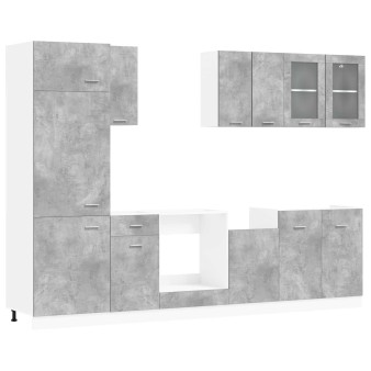 Konyhai egység lyon 8 pcs betonszürke szerelt fa